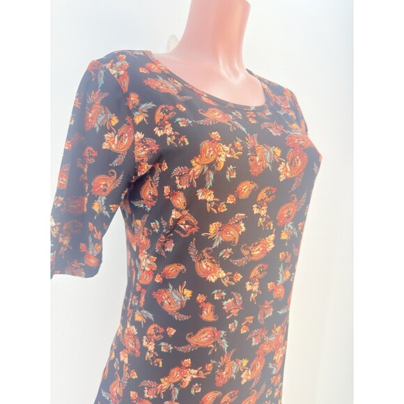 LuLaRoe Julia Dress Large Color Black Stretch Knee Length Comfy Soft - Picture 10 of 16